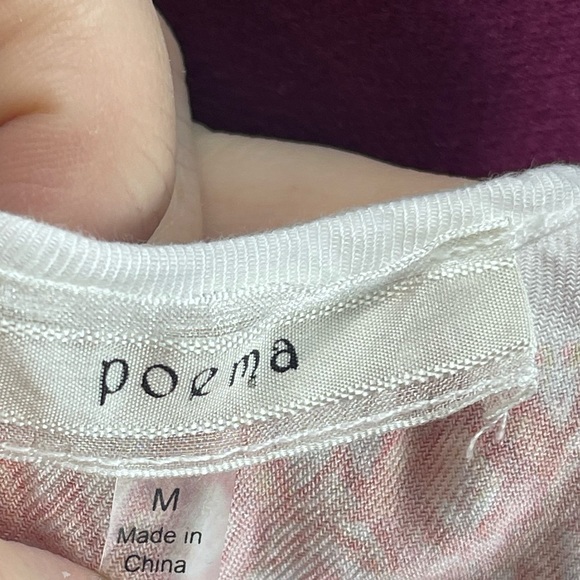 Poema boho style swing tank top size medium cream with multicolor design - Picture 4 of 5